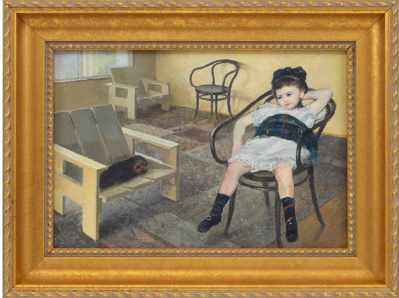 Sumiko Iwaoka《The Girl and Dog from Mary Cassatt's 'Little Girl in a Blue Armchair' Sit on the Thonet and Rietveld Chairs at the Y Residence》